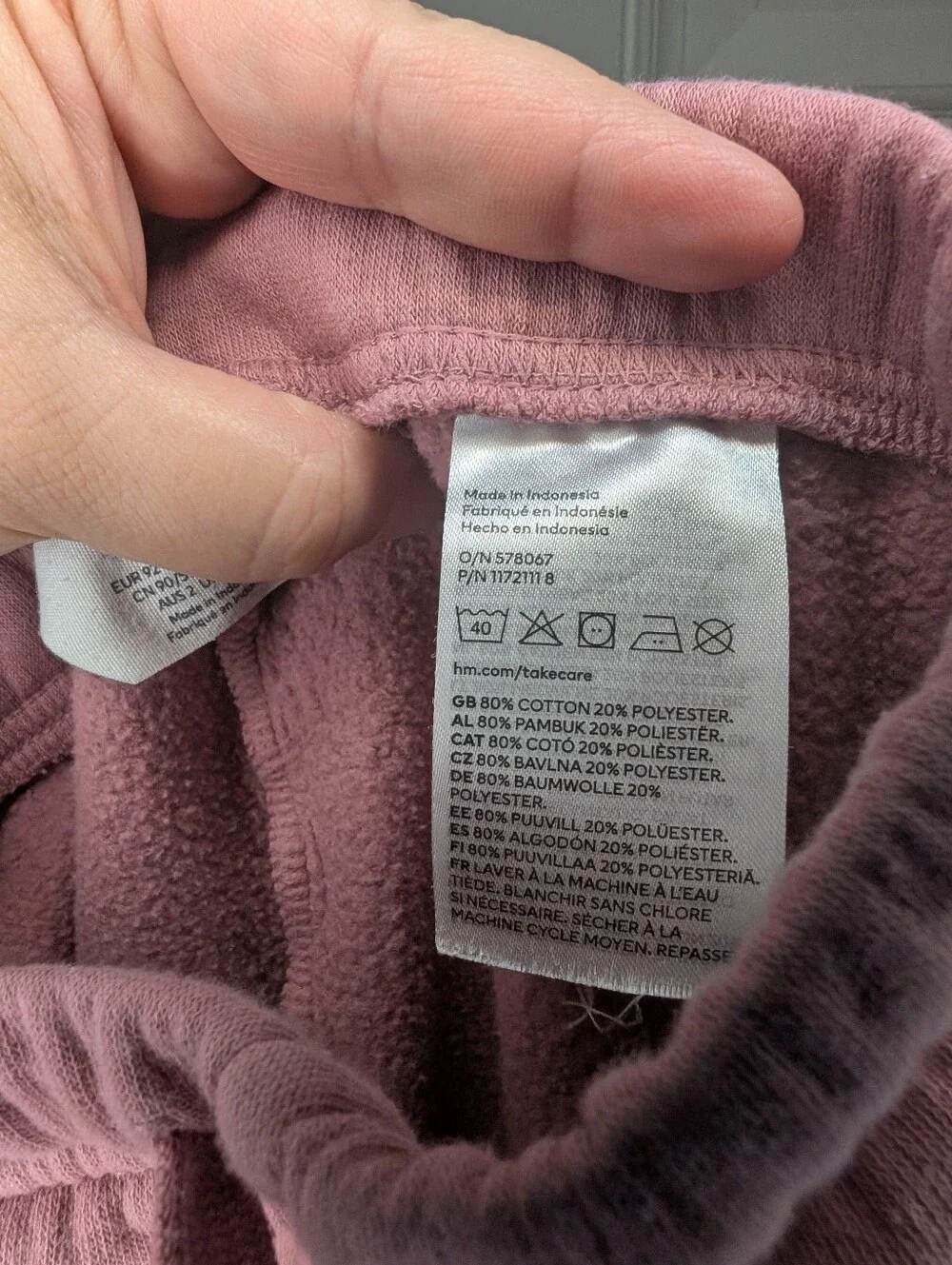H&M Girls Size 2T Dusty Rose Pink Sweatpant Pull On Joggers